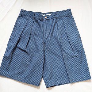 Smith & Hawken Pleated Golf Shorts Blue 100% Cotton Size 36